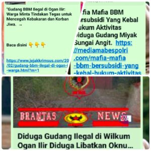 "Gudang Penimbunan BBM Ilegal di Ogan Ilir, Pemilik Diduga Kuat Melibatkan Jaringan Bisnis Rapi" "Gudang Penimbunan BBM Ilegal di Ogan Ilir, Pemilik Diduga Kuat Melibatkan Jaringan Bisnis Rapi"